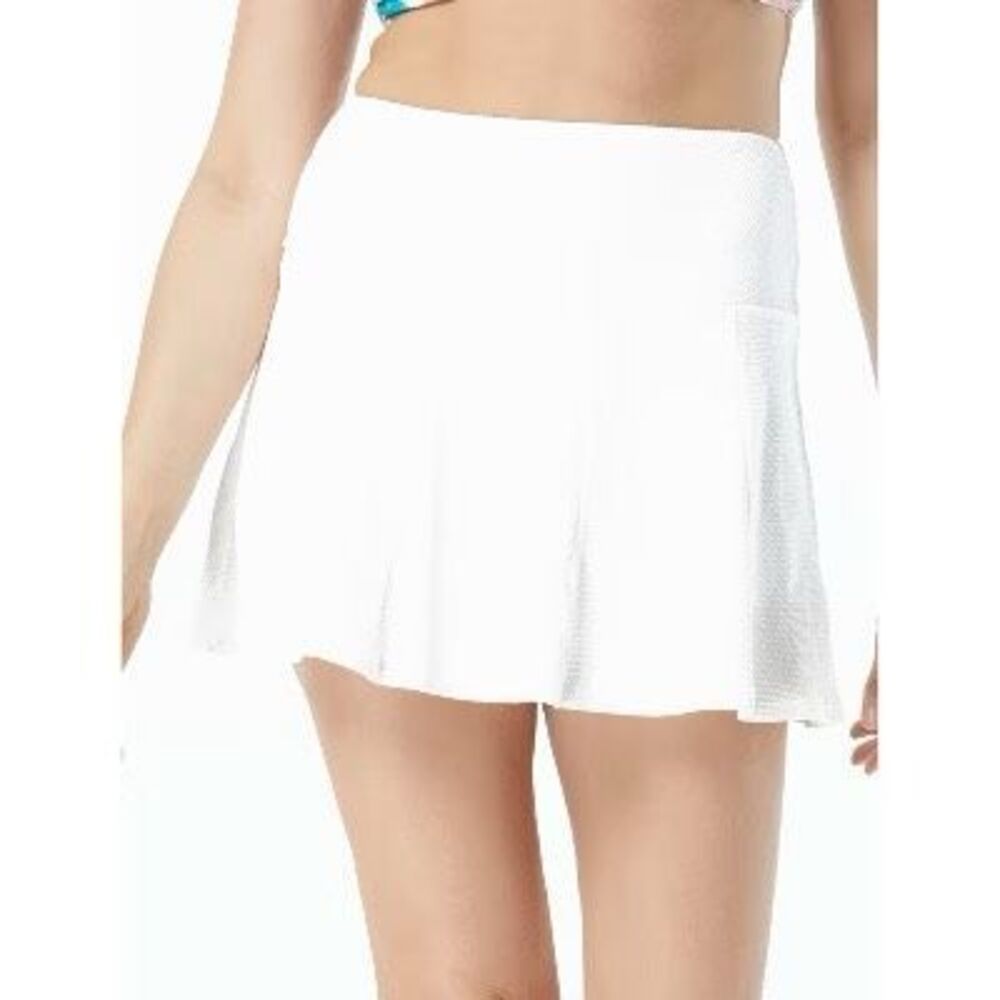 Beach House Swim White Textured Swim Skirt Skort Size 16 UPF 50+